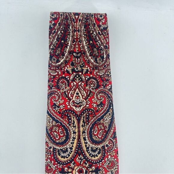 Vintage Marshall Field and Company Men’s Red Blue Paisley Print Dressy Neck Tie - Picture 4 of 8
